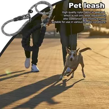 Shock Absorbing Dog Rope 4.9ft Pet Walking Lead Rope Long Traction Rope Pet Dog Cat Puppy Traction Rope Dog Walking Rope For серебряный