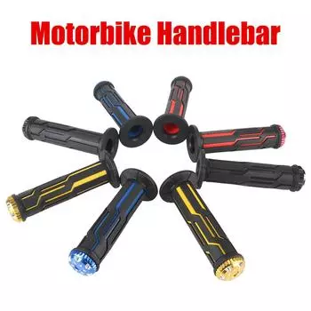 Shockproof 1 Pair Durable Lockable Motorcycle Accessories Handlebar Grips Durable Anti Slip Skid-Proof Soft Ergonomics Blue