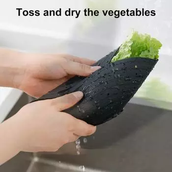 Shockproof Drain Bowl Multi-purpose Silicone Tear Resistant Squeezed Drain Basket for Kitchen чёрный