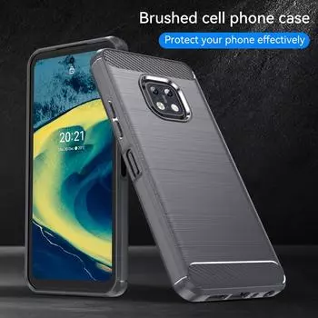 Shockproof Matte Case For Nokia XR20 Luxury Carbon Fiber Back Cover for nokia xr20 Silicone Soft Protective Cases Coque Fundas For Nokia XR20 чёрный