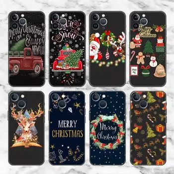 ShockProof Phone Case For Apple iPhone 14 11 13 12 Pro Max 7 8 6 6S 14 Plus XR X XS max SE Soft Fundas Elk Snow Christmas iPhone 6 6S