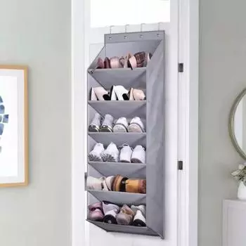Shoe Bag Hanging Bag Behind Door Wall-Mounted Shoe Bag Bedroom Multi-layer Sundries Finishing Oxford Cloth Storage Dropshipping