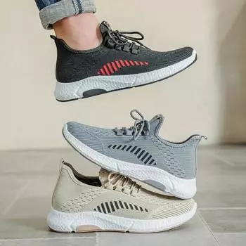 Shoes for Men s Spring and Summer New Products Casual and Comfortable Men s Shoes Lightweight and Breathable Lace Up Sports Shoe 39 серый