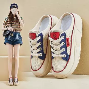 Shoes for Women with Strap Woman Slippers Mules Sandals Outside Height Slides Waterproof New Collection on Sale Designer Luxury 35