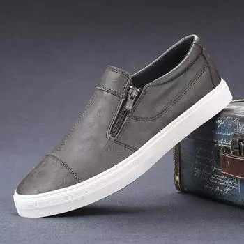 Shoes Man 2025 Trend High Quality Leather Casual Shoes Luxury Comfortable Loafers Fashion Flats Men Driving Shoes 38 чёрный