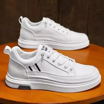 Shoes men s casual shoes 2025 spring and summer men s board shoes breathable Korean version flat-soled single shoes one pedal leather white shoes 39