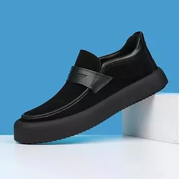 Shoes Men s Spring Leather Versatile Trend Foot Casual Leather Shoes Men s Doudou Shoes One Pedal Lazy Loafers 38