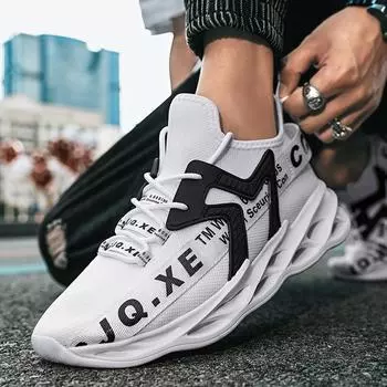 Shoes men s tide low-top fly-woven mesh foreign trade Amazon breathable sports shoes men s shoes Jinjiang shoes sneakers 39 красный