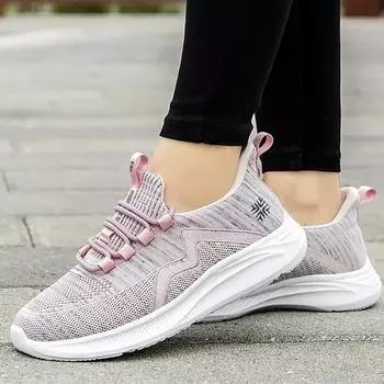 Shoes women s 2025 spring new fly-woven mesh casual and comfortable mother shoes breathable sports women s casual shoes 35