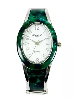 Shoji наручные часы Rapport Oval Bangle Watch Silver Wide 188617 Green [Takeuchi Co., Ltd.] женские зелёный