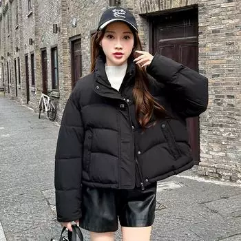 Short cotton suit winter 2025 new loose stand-up collar thickened bread fashion jacket women s padded jacket women s clothing M