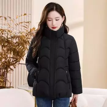 Short jacket women s new fashionable lightweight cotton clothes for autumn and winter 2025 loose and slim solid color cotton clothes M