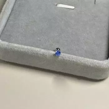 Short Rod S999 Sterling Silver Screw Stud Earrings Ear Bone Stud Sleep No Need to Take off Pink Blue Zircon Colorful Crystals Ear Ear Bone Pin Women Blue Diamond 3m single (rod length 4mm)