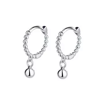 Short Small Earrings, Women S Fashionable And Simple Student Commuting Single Beanie Small Round Bead Ear Buckle Earrings