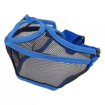 Short Snout Dog Muzzle Adjustable Breathable Prevent Biting Chewing Dog Mesh Muzzle for Bulldog M синий