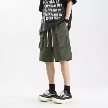Shorts Men s Khaki Pure Cotton Pants New Summer Work Sweatpants Thin American Casual Five-point Pants for Boys M