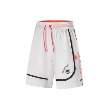 Шорты для баскетбола Li Ning X Mister Cartoon Collaboration Badfive Letter Print Quick-Dry Cool Competition, мужские шорты, антарктическо-серые AAPT811-1 XL
