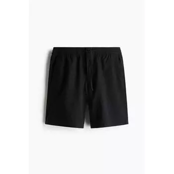 Шорты HM Linen Blend Regular Fit, черные XS