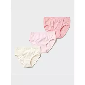 Uniqlo Япония Девушки шорты из эластичного хлопка 3 шт. в упаковке 10 PINK/100
