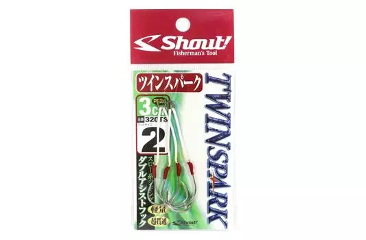 Shout 320-TS Twin Spark Rigged Вспомогательные крючки, 3 см, размер 2 (9358)