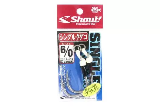 Shout 330-SK Одинарный крючок Kudako Silver Assist Rigged, размер 6/0 (0543)