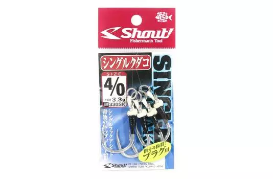 Shout 330-SK Одинарный крючок Kudako Silver Assist Rigged, размер 4/0 (0529)