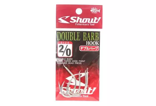 Shout 33-DB Двойной Бородка Джиггинг Одинарный Крючок Серебряный Размер 2/0 (1869)