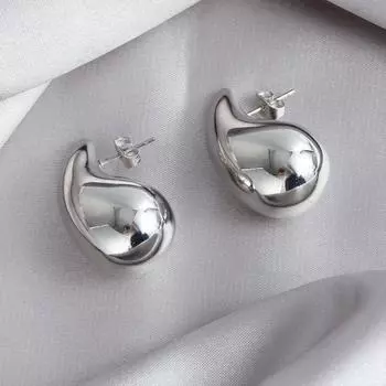 Show Retro Comma Teardrop Punk Style Earrings, Niche Simple Glossy Hanging Water Drop Earrings