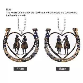 Show Your Love with a Heart-Shaped Horseshoe Car Pendant - Perfect for Couples and Holiday Gifts чёрный