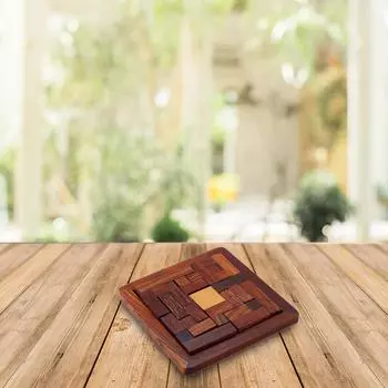 Shriji Crafts Wooden Jigsaw Puzzle квадрат для детей головоломка S коричневый