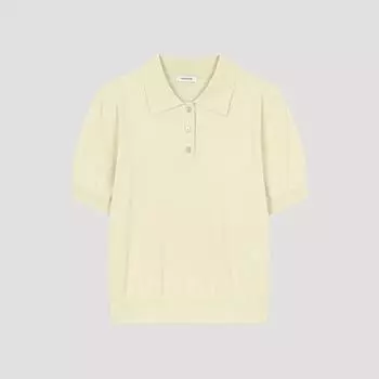 Shs Miss Classic Collar Short Sleeve Knit Sskpoo22050 Lb light beige/55