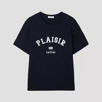 [shs Miss] CoTTon LeTTering ShorT Sleeve T shirT swjTsp22040 Dn DARK NAVY/55
