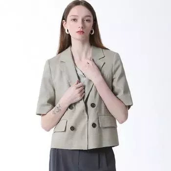 Shs Miss Double Button Short Sleeve Jacket Box Price 318 000 Won Light Khaki (LK)/55
