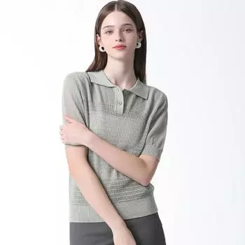 Shs Miss Mesh Short Sleeve Knit Light green (LN)/55
