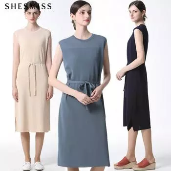 [shs Miss] Strap Knit Long Sleeveless Dress Price 198 000 Won blue (BL)/55