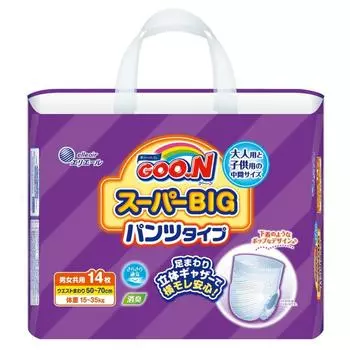 Штаны Daio Paper Goon Super BIG 14 предметов (ПРОДОЛЖАТЬ) белый