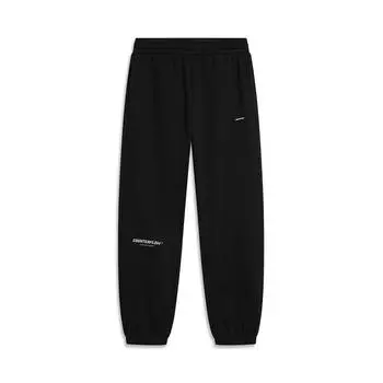 Штаны мужские спортивные свободные трикотажные с манжетами Li Ning CF Letter Print, теплые, черные AKLUD13-1 S