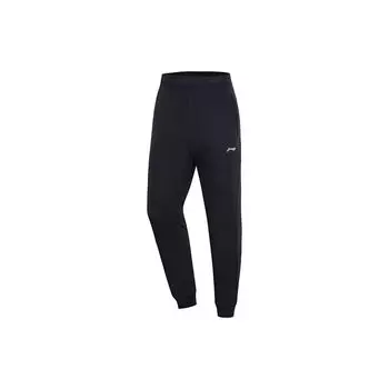Штаны мужские спортивные трикотажные зауженные Li Ning для бега, стандартные, черные AKLRB85-1 M