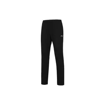 Штаны спортивные Li Ning Training Series с вышитым логотипом, прямые, трикотажные, мужские, черные AKLSD49-1 4XL