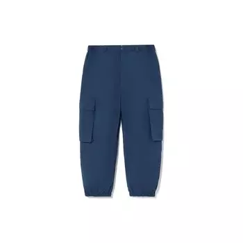 Штаны спортивные однотонные Li Ning с большим карманом на пуговицах и шнурком, унисекс, синие AKXR598-7 L
