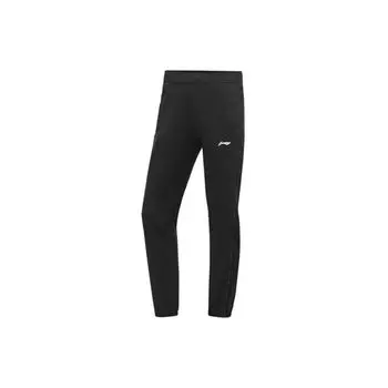 Штаны женские спортивные трикотажные однотонные зауженные Li Ning Running Series черного цвета AYKR002-1 XL