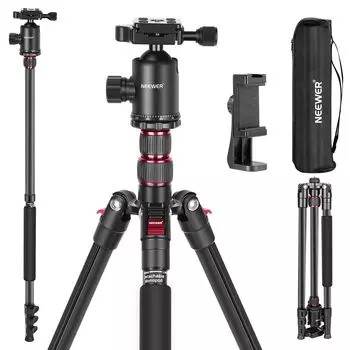 Штатив для камеры NEEWER 197 см для DSLR 360-градусный шаровой 2-осевой центральный Arca QR-пластина из алюминия, штатив для спортивной горной сумки для переноски, максимальная нагрузка 8 кг