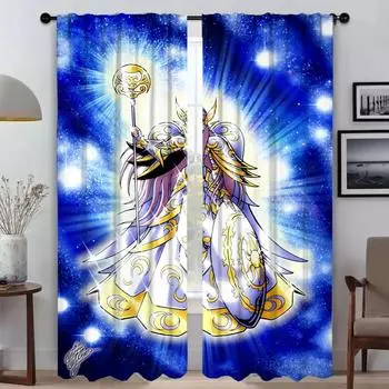 Шторы от комаров для гостиной, тюль Saint Seiyas для спальни, украшения на Хэллоуин, домашний интерьер, шторы, камера W50xH70cmx2pcs-CL