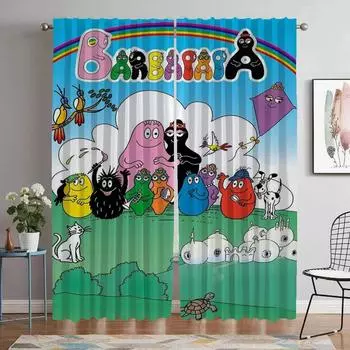 Шторы от комаров для камеры Les Barbapapa Home Interior Curtains 2 Pieces Living Room Curtain Partition Tulle for Bedroom W60xH90cmx2pcs-CL