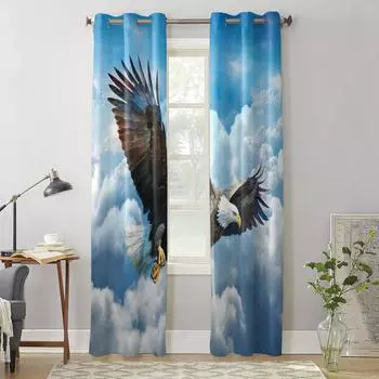 Шторы Sky Clouds Eagle для спальни, гостиной, оконные шторы, жалюзи, кухонный декор, занавески 135W x 60H(cm) x1