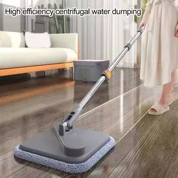 Швабра Magic Floor Squeeze Squeeze Mop для ванной комнаты, плоское ведро, вращающаяся швабра, мытье пола, уборка дома, легкое чистящее средство 2025