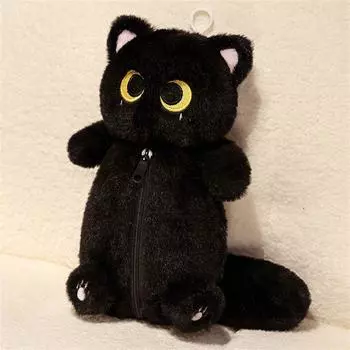 Siamese Cat Plush Pencil Case Large Capacity Cat Pencil Bag Stationery Bag Office Supplies