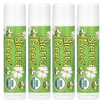Sierra Bees, Органический бальзам для губ, мятный взрыв, 4 упаковки, 0,15 унции (4,25 г) каждый