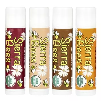 Sierra Bees, органический бальзам для губ, 4 вида, 4,25 г (15 унций) каждый
