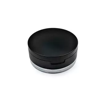 Sieve Mirror Loose Powder Pot Plastic Cosmetic Container Travel Makeup Jar Empty Powder Case black/10g